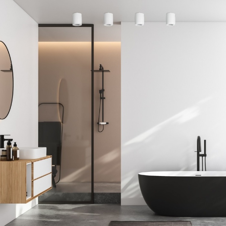 Oprawa do nabudowania AQUARIUS 1xGU10 okrągły IP44 biały Kobi zastosowanie