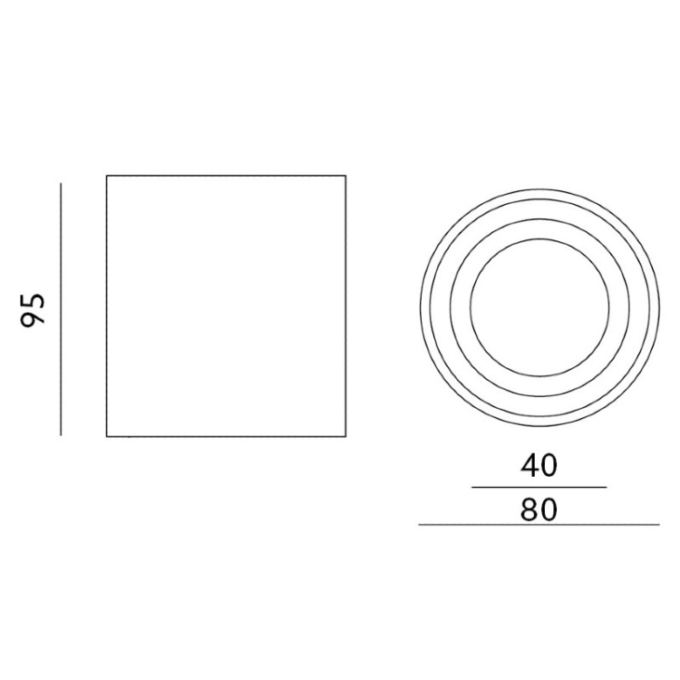 Oprawa do nabudowania AQUARIUS 1xGU10 okrągły IP44 czarny Kobi wymiary