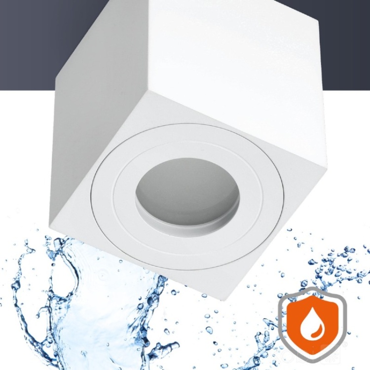 Oprawa do nabudowania AQUARIUS 1xGU10 kwadrat IP44 biały Kobi wodoszczelność