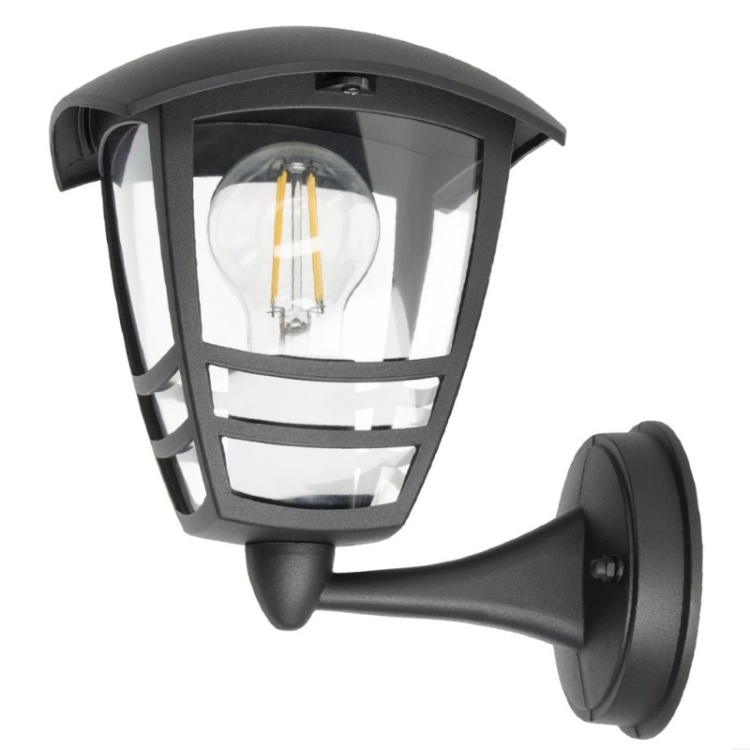 Kinkiet ogrodowy TEVIO KG 1xE27 IP54 czarny LED2B z żarówką
