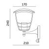 Kinkiet ogrodowy TEVIO KG 1xE27 LX IP54 czarny LED2B wymiary