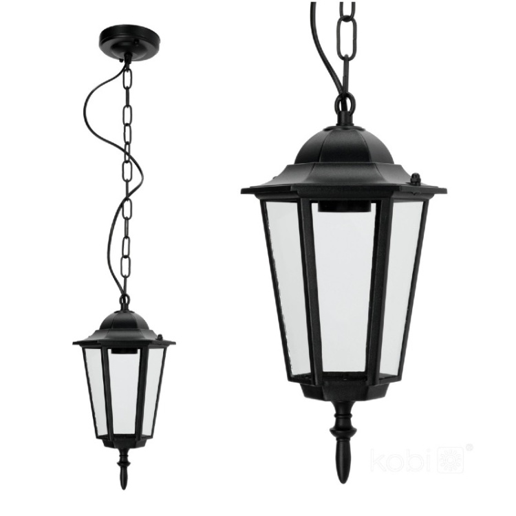 Lampa wisząca ogrodowa LO4105 1xE27 IP54 czarna Kobi