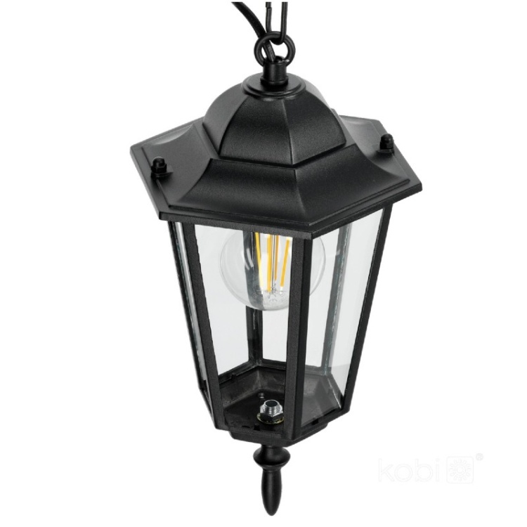 Lampa wisząca ogrodowa LO4105 1xE27 IP54 czarna Kobi ze źródłem światła