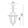 Lampa wisząca ogrodowa LO4105 1xE27 IP54 czarna Kobi wymiary