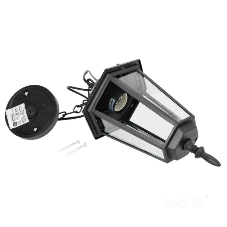 Lampa wisząca ogrodowa LO4105 1xE27 IP54 czarna Kobi montaż
