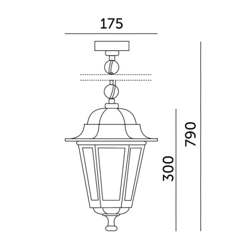 Lampa wisząca ogrodowa LO4105 1xE27 IP54 złota Kobi wymiary