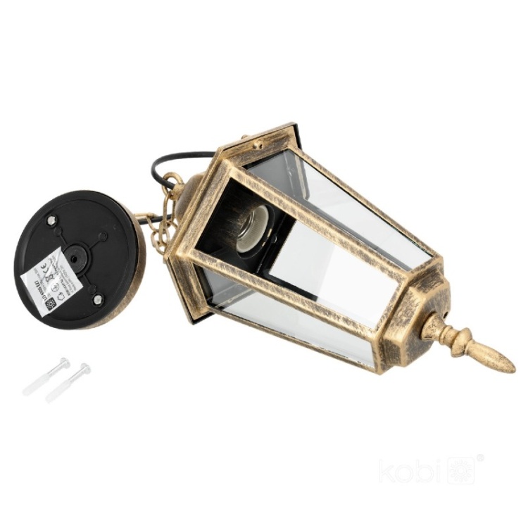 Lampa wisząca ogrodowa LO4105 1xE27 IP54 złota Kobi montaż