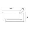 Kinkiet ogrodowy LED LENTERO 12W 4000K LX IP54 czarny LED2B wymiary