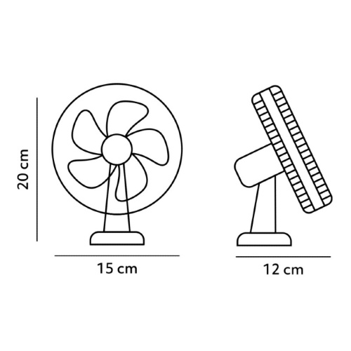 Wentylator biurkowy VIENTO CLIP biały Kobi Windstar wymiary