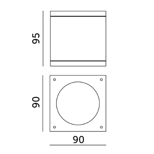 Lampa ogrodowa QUERK 1 1xGU10 IP54 czarna LED2B wymiary