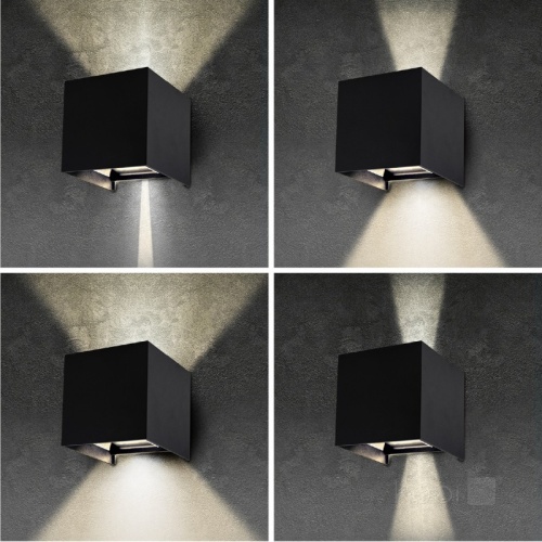 Kinkiet ogrodowy LED QUERK 2x3W 3000K IP54 czarny LED2B zestawienie możliwości świetlnych