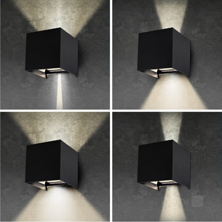 Kinkiet ogrodowy LED QUERK 2x3W 3000K IP54 czarny LED2B zestawienie możliwości świetlnych