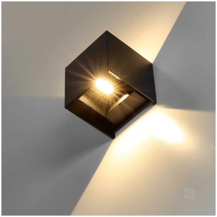 Kinkiet ogrodowy LED QUERK 2x3W 3000K IP54 czarny LED2B świeci