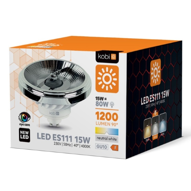 Żarówka LED ES111 15W GU10 4000K Kobi opakowanie
