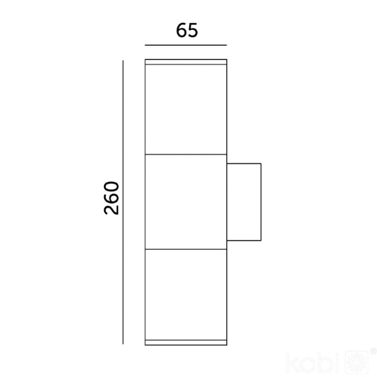 Kinkiet ogrodowy QUERK 3 2xGU10 IP54 czarna LED2B wymiary