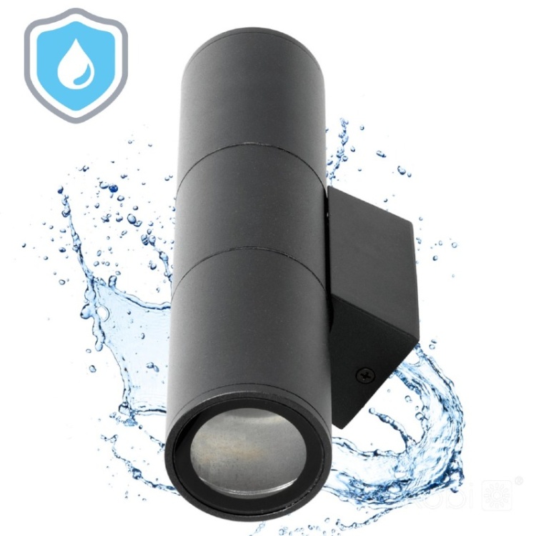 Kinkiet ogrodowy QUERK 3 2xGU10 IP54 czarna LED2B wodoszczelny