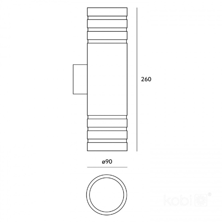 Kinkiet ogrodowy QUERK 5 2xGU10 IP54 czarna LED2B wymiary