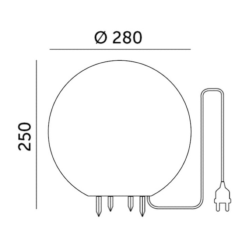 Lampa ogrodowa GARDEN BALL M 1xE27 IP65 Kobi wymiary