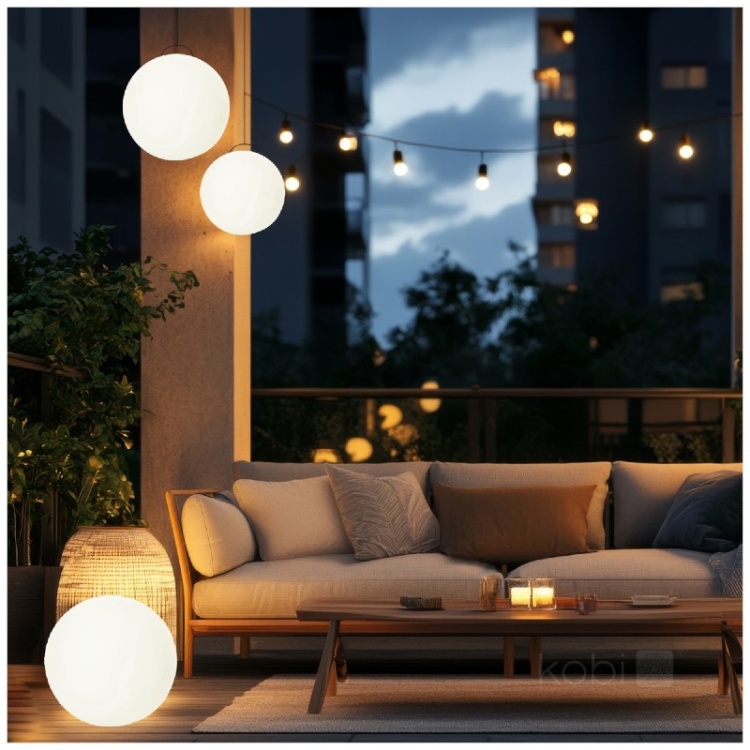 Lampa ogrodowa Solar LED GARDEN BALL 30cm 3000K+RGB Kobi Design zastosowanie