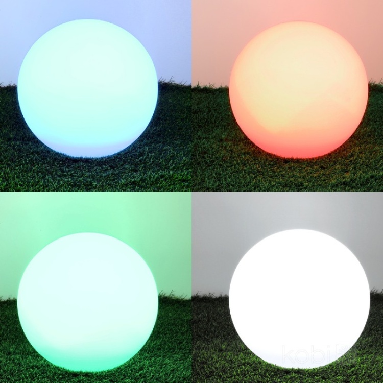 Lampa ogrodowa Solar LED GARDEN BALL 40cm 3000K+RGB Kobi Design różne barwy światła
