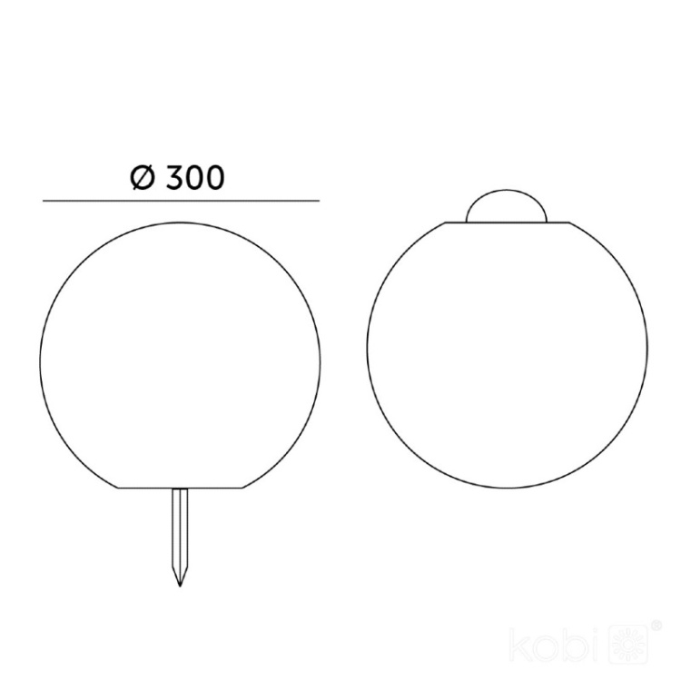 Lampa ogrodowa Solar LED GARDEN BALL 30cm 3000K+RGB Kobi Design wymiary