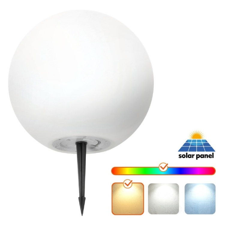 Lampa ogrodowa Solar LED GARDEN BALL 30cm 3000K+RGB Kobi Design warianty