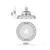 Oprawa przemysłowa High Bay LED ANICA 100W 4000K IP65 90° Kobi Pro wymiary