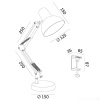 Lampka biurkowa AURIQ 1xE27 czarna LED2B wymiary