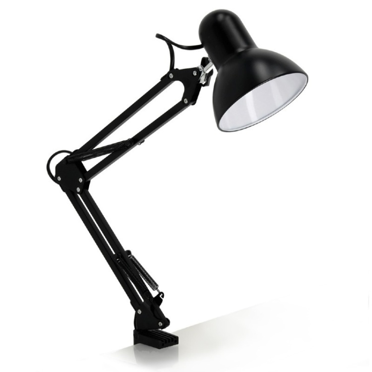 Lampka biurkowa AURIQ 1xE27 czarna LED2B do przykręcenia do biurka