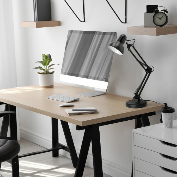 Lampka biurkowa AURIQ 1xE27 czarna LED2B zastosowanie
