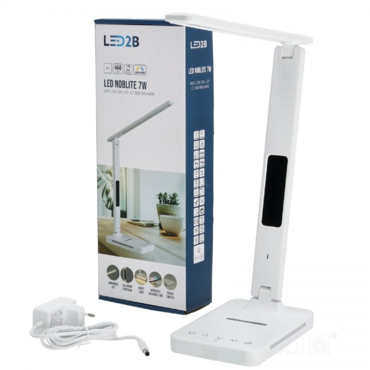 Lampka biurkowa LED NOBLITE 7W CCT Biała LED2B opakowanie