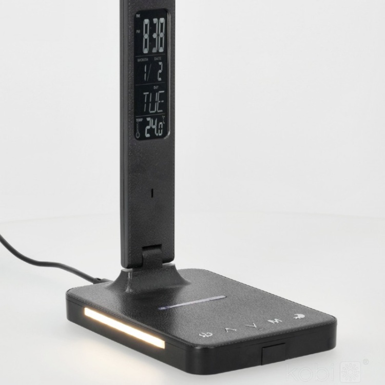 Lampka biurkowa LED NOBLITE 7W  CCT Czarna LED2B wyświetlacz