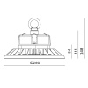High Bay LED RIO PRO 150W 4000K IP66 Kobi Pro wymiary