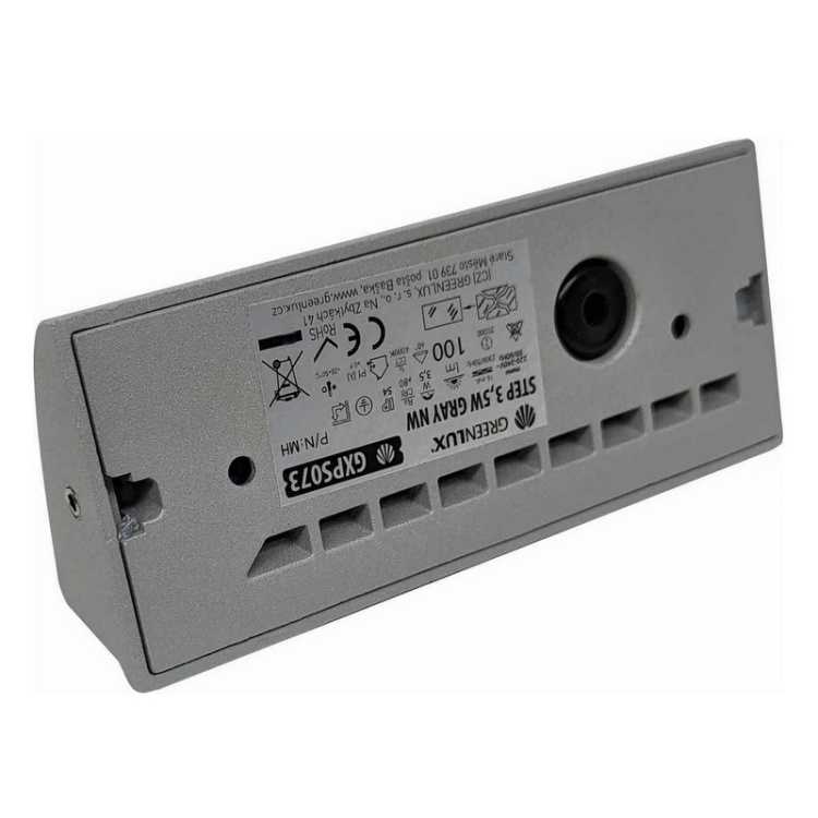 Oprawa LED elewacyjna STEP 3,5W 4000K 100lm szara IP54 Greenlux tył