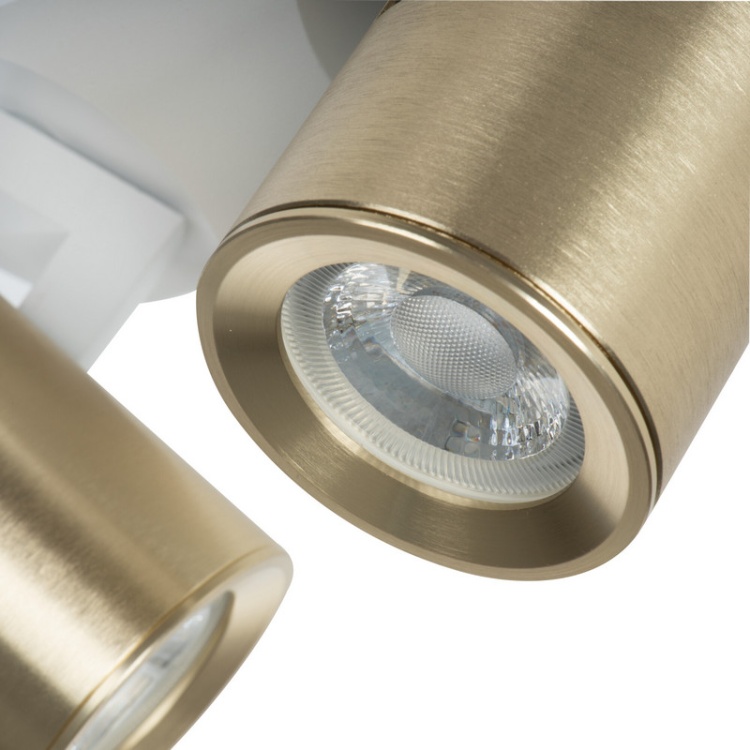 Oprawa ścienno-sufitowa LAURIN EL-3O GU10 3-punktowa okrągła biała/złota Kanlux 38967 zbliżenie