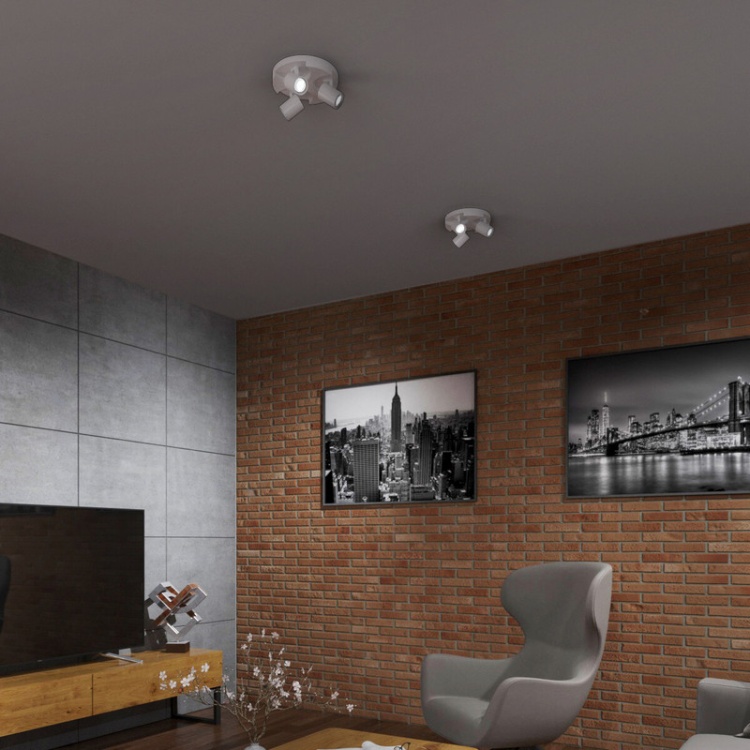 Oprawa ścienno- sufitowa 3 punktowa okrągła GU10 LAURIN EL-3O W biała KANLUX 29126 zastosowanie