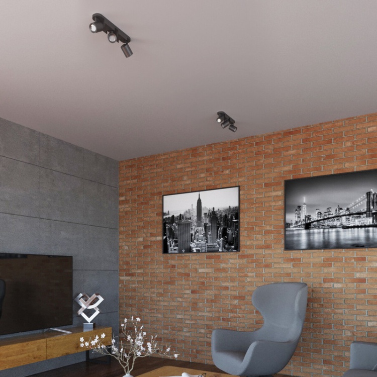 Oprawa ścienno-sufitowa 3 punktowa GU10 LAURIN EL-3I B czarna KANLUX 29125 aranżacja