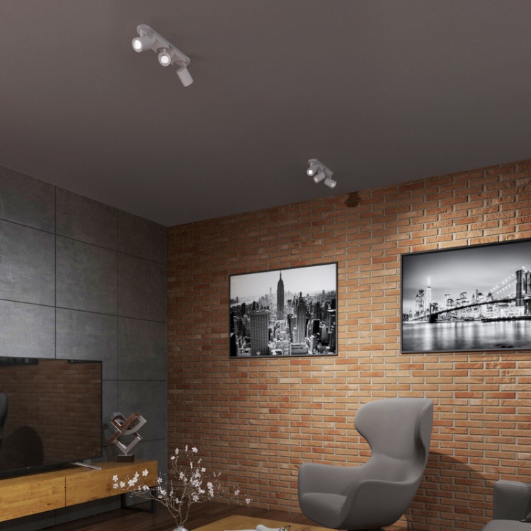 Oprawa ścienno-sufitowa 3 punktowa GU10 LAURIN EL-3I W biała KANLUX 29124 zastosowanie