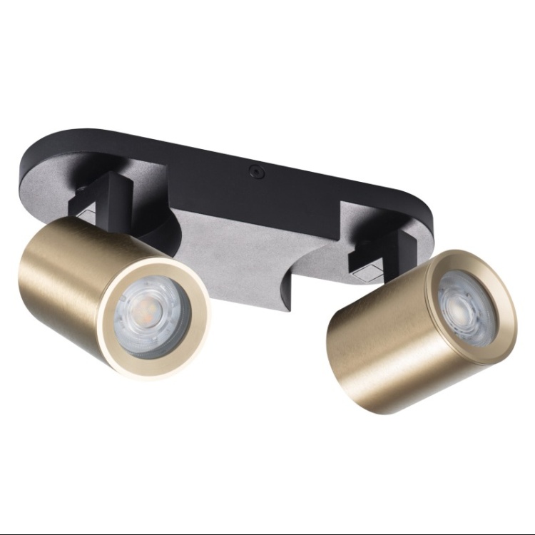 Oprawa ścienno-sufitowa LAURIN EL-2I GU10 2-punktowa czarna/złota Kanlux 38961
