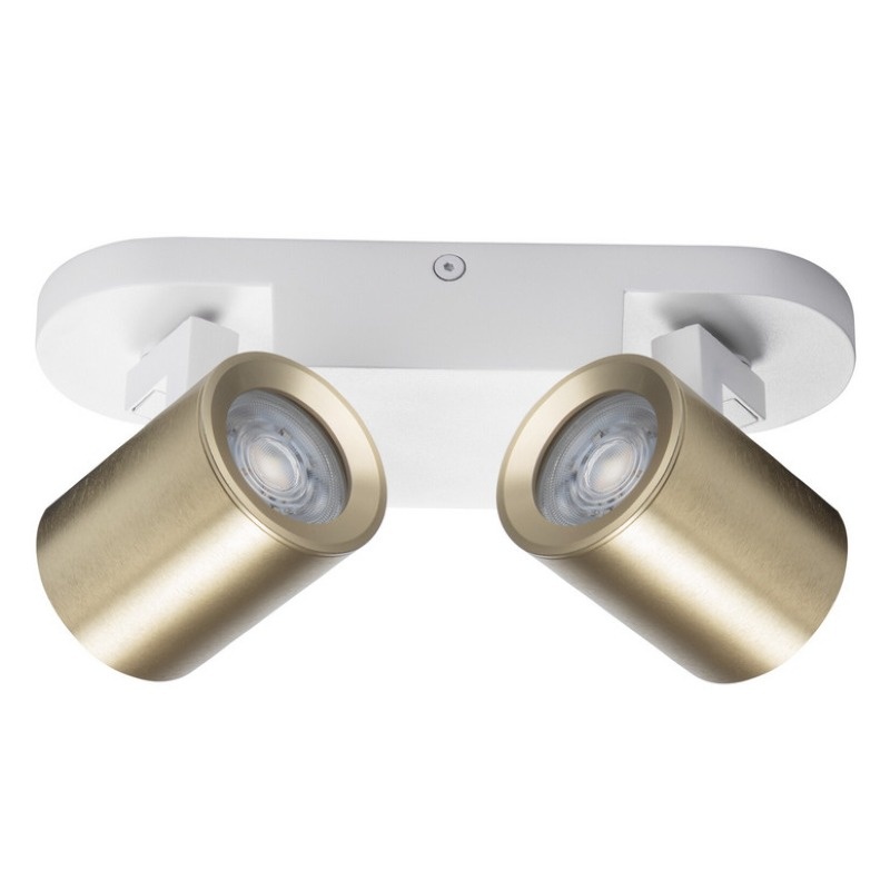 Oprawa ścienno-sufitowa LAURIN EL-2I GU10 2-punktowa biała/złota Kanlux 38965
