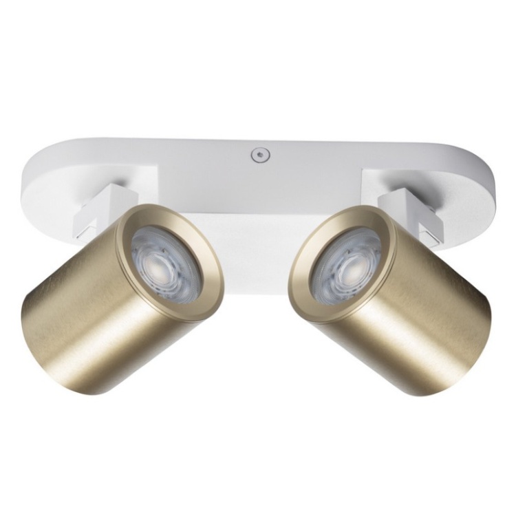 Oprawa ścienno-sufitowa LAURIN EL-2I GU10 2-punktowa biała/złota Kanlux 38965