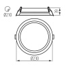 Oprawa downlight LED TIBERI CCT 29W 3260lm bez zasilacza 90° IP44/20 czarna Kanlux 26382 wymiary