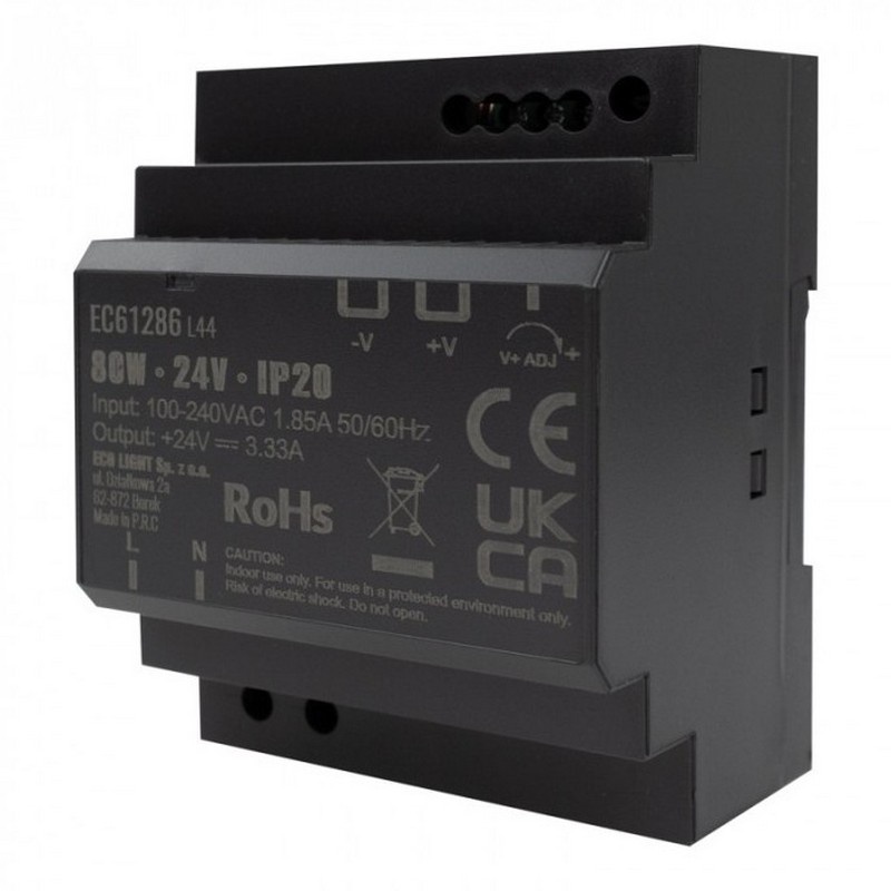 Zasilacz na szynę DIN PREMIUM 24V 80W Ecolight EC61286