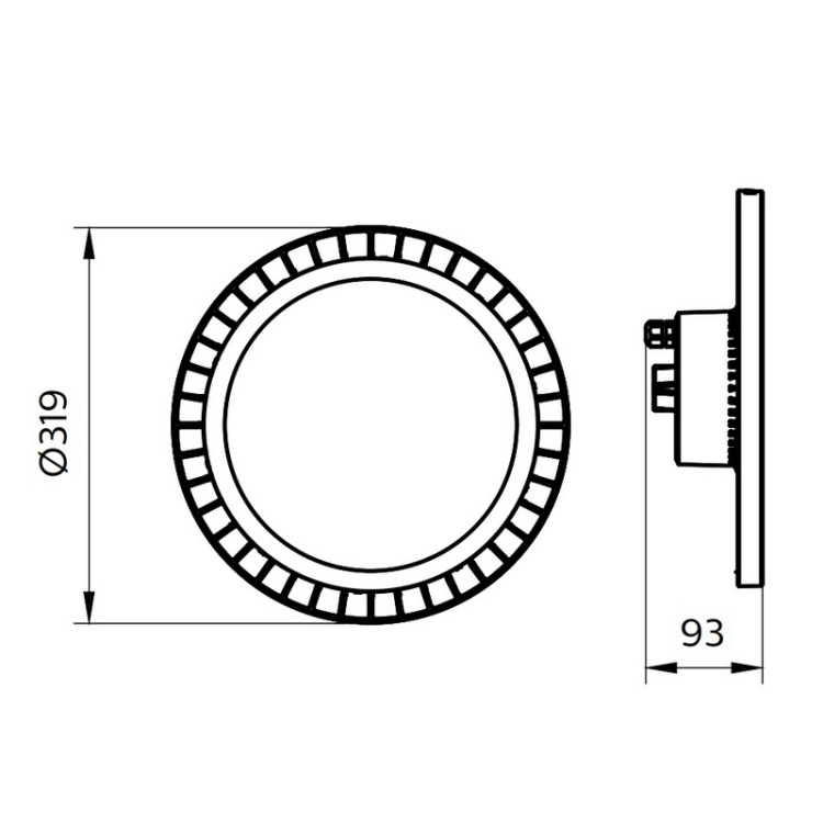 Oprawa oświetleniowa LED high bay 133W 4000K 20000lm ∅319mm IP65 Philips Ledinaire wymiary