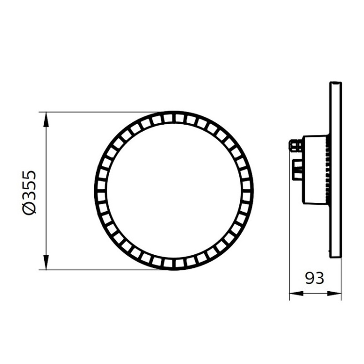 Oprawa oświetleniowa LED high bay 185W 4000K 28000lm ∅355mm IP65 Philips Ledinaire wymiary