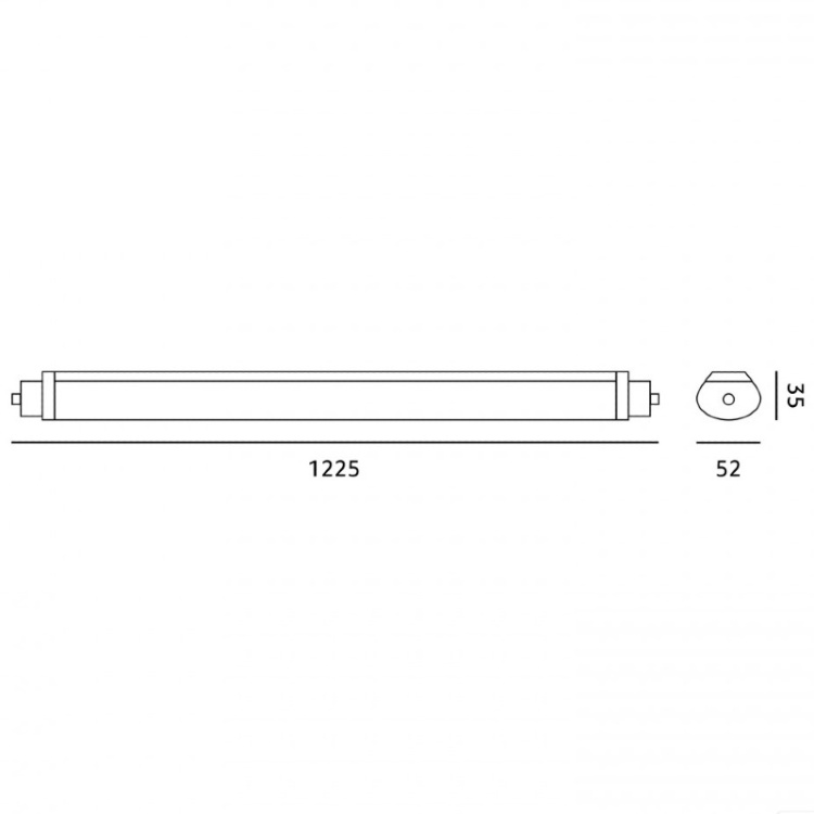 Oprawa hermetyczna LED CORTEZ 36W 4000K IP65 LED2B wymiary