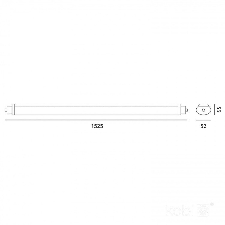 Oprawa hermetyczna LED CORTEZ 48W 4000K IP65 LED2B wymiary