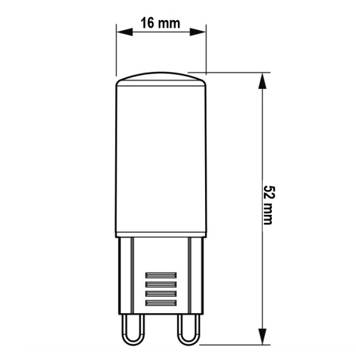 Żarówka LED Philips CorePro LEDcapsuleMV 3.7-40W ND G9 8230 biała ciepła 3000K 470lm wymiary