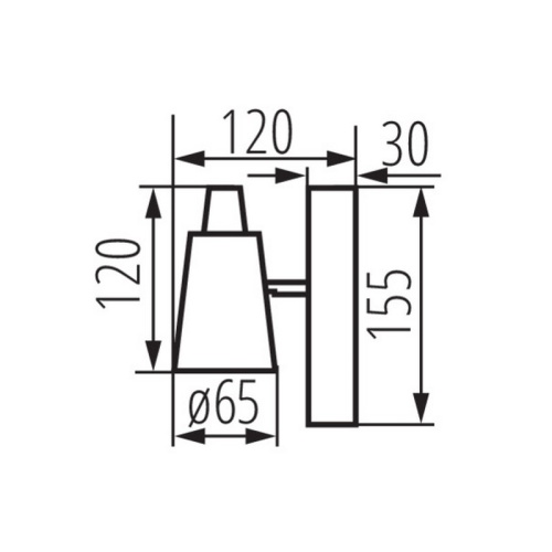 Oprawa ścienno-sufitowa SEMPRA EL-1I GU10 35W biała IP20 Kanlux 33090 wymiary