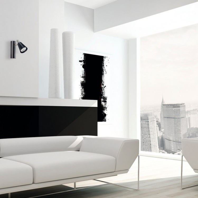 Oprawa ścienno-sufitowa SEMPRA EL-1I GU10 35W czarna IP20 Kanlux 33091 kinkiet do salonu